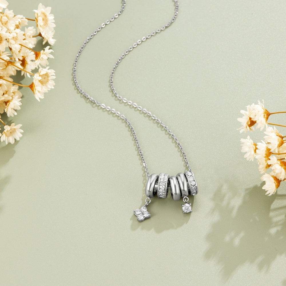 Aurea Open Ring Silver-Tone Pendant Necklace
