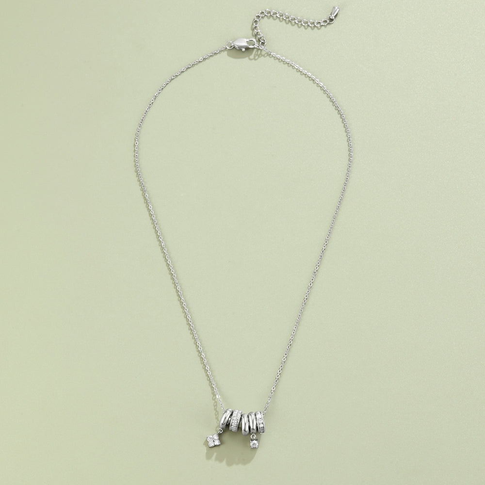 Aurea Open Ring Silver-Tone Pendant Necklace