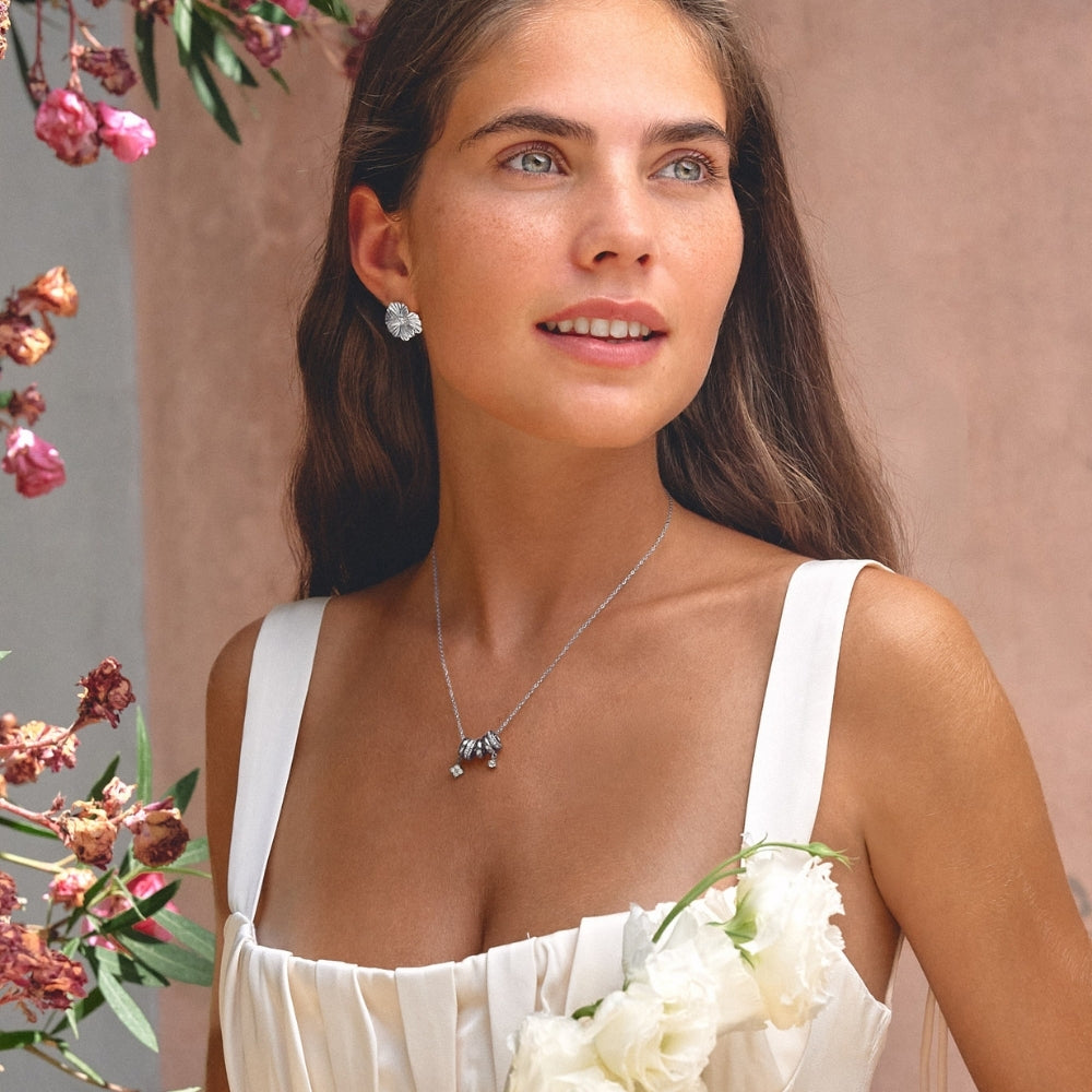 Aurea Open Ring Silver-Tone Pendant Necklace