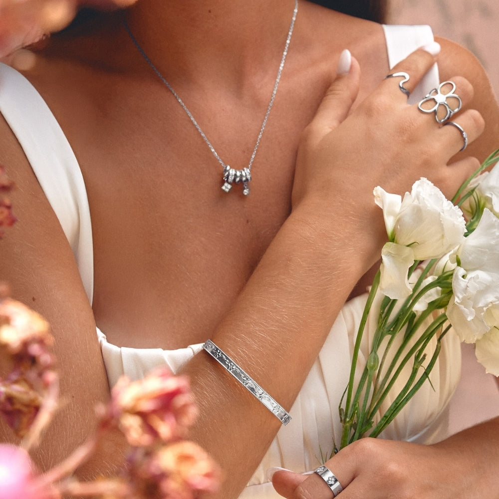 Aurea Open Ring Silver-Tone Pendant Necklace