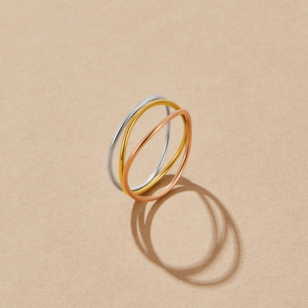 Ayla Mixed Metal Tone Layered Stack Ring