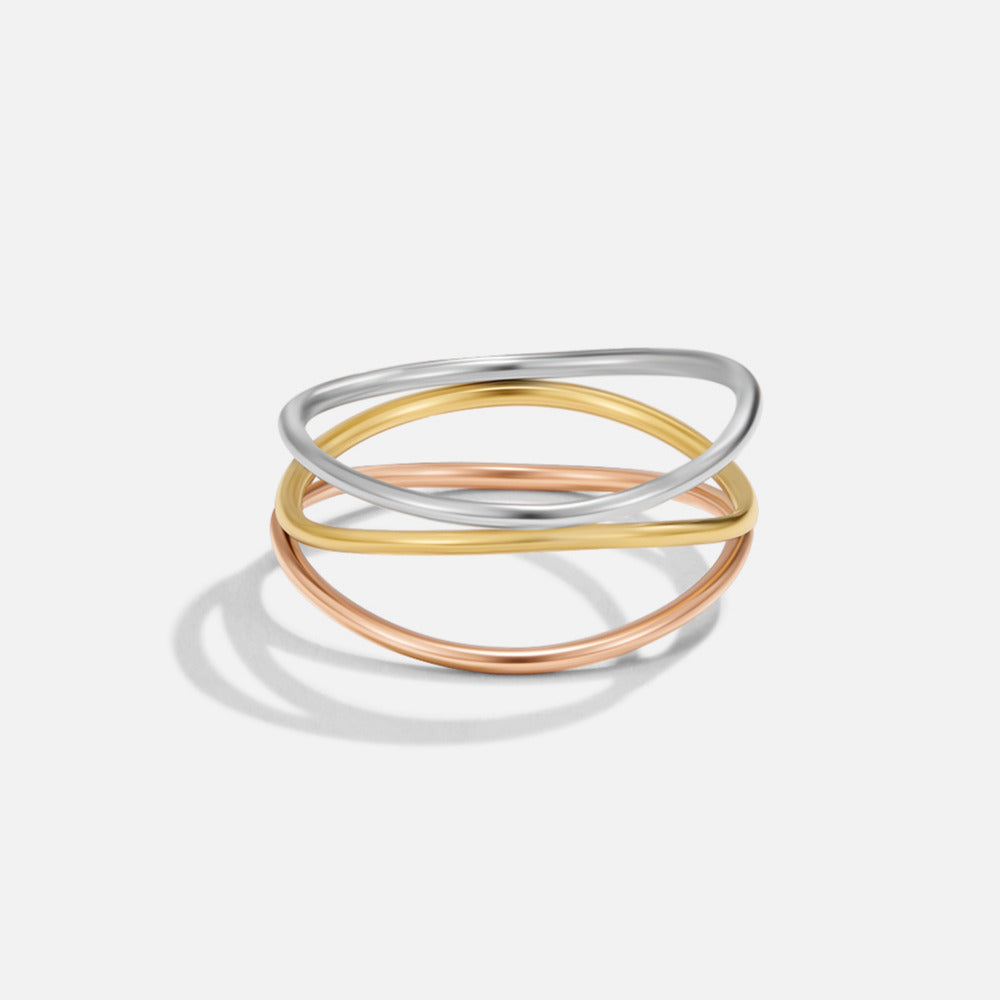 Ayla Mixed Metal Tone Layered Stack Ring