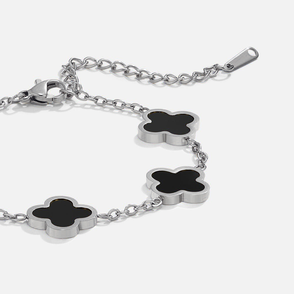 Single Black Clover Chain Bracelet