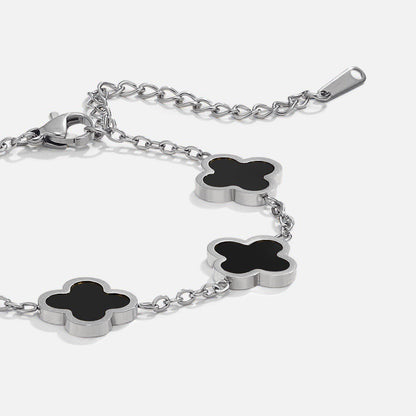 Single Black Clover Chain Bracelet