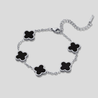 Single Black Clover Chain Bracelet