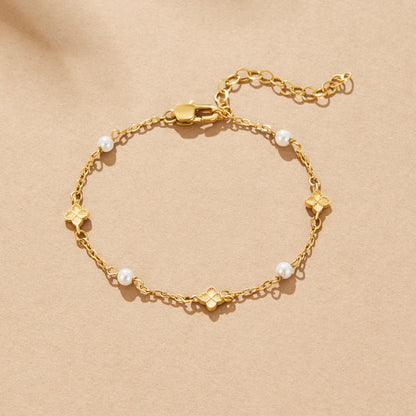 Camila Petal Detail Delicate Chain Bracelet