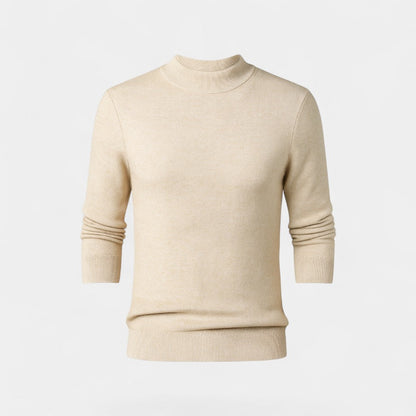 Men's Mock Neck Jumper – Smooth Minimalist Knit Layer