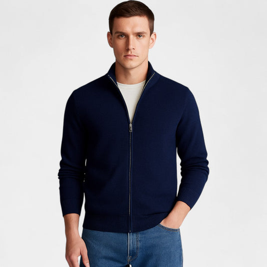 Men's Slim Fit Cotton Cardigan – Minimal Plain V-Neck