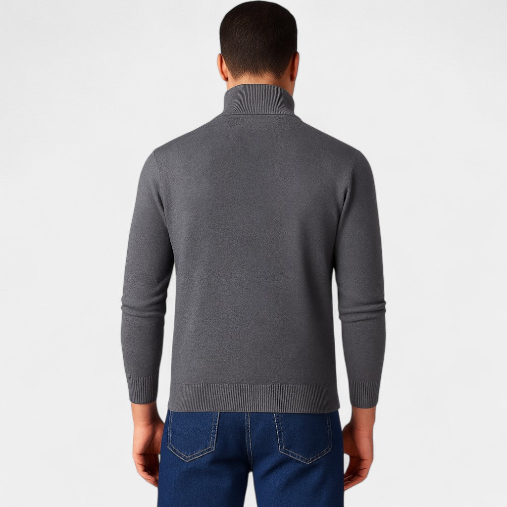Men's Slim Fit Cotton Cardigan – Minimal Plain V-Neck