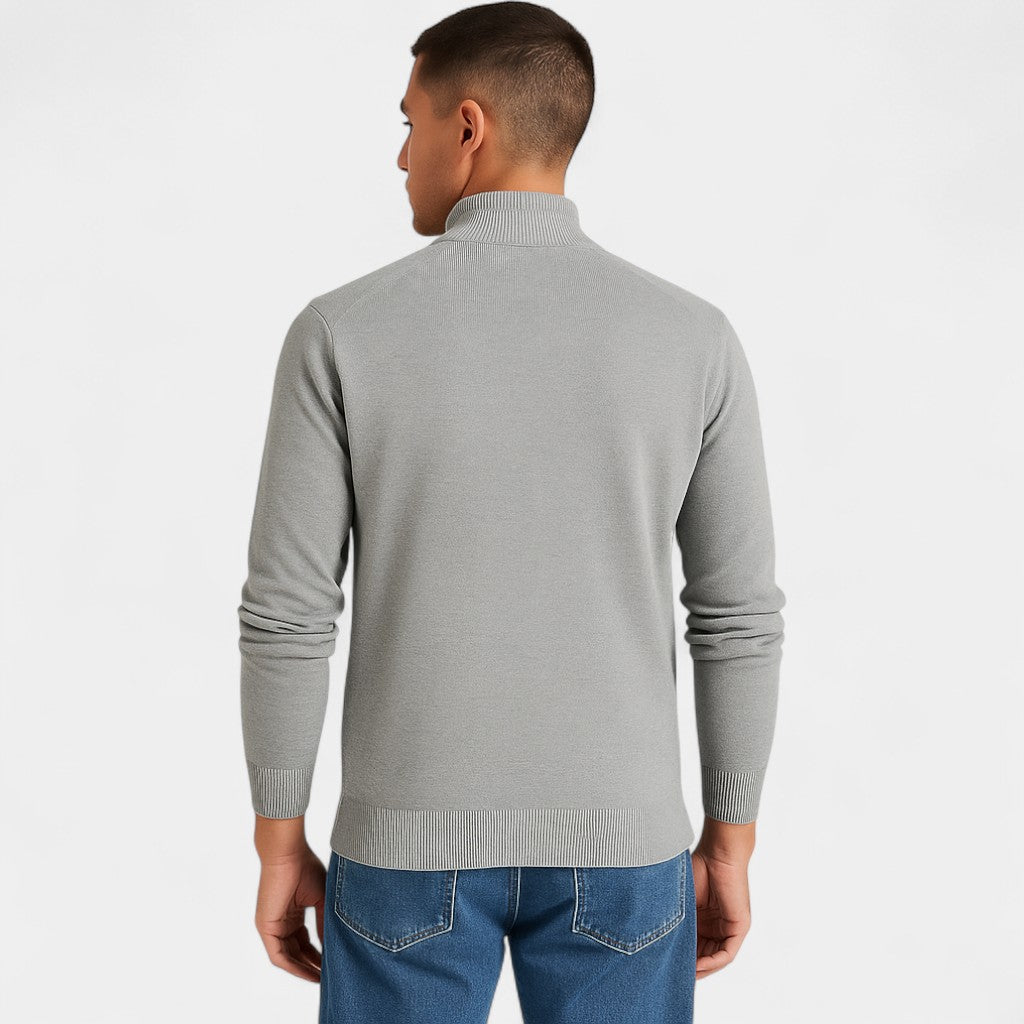 Men's Slim Fit Cotton Cardigan – Minimal Plain V-Neck