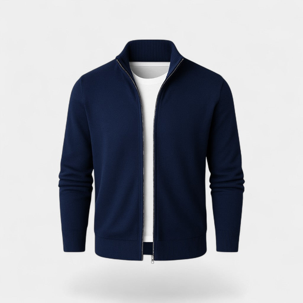 Men's Slim Fit Cotton Cardigan – Minimal Plain V-Neck
