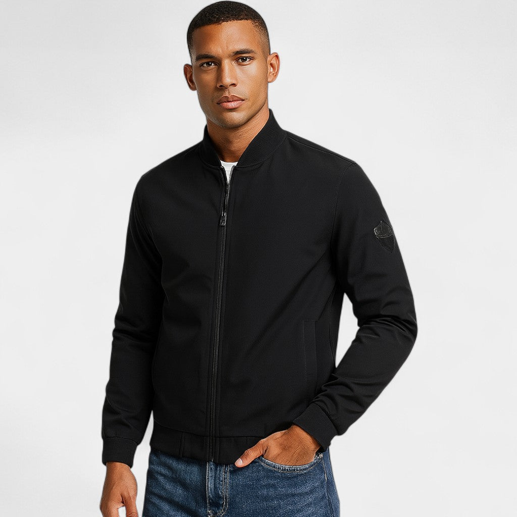 Men's Slim Fit Jacket – Stand Collar in a Plain Colour