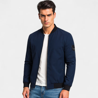 Men's Slim Fit Jacket – Stand Collar in a Plain Colour