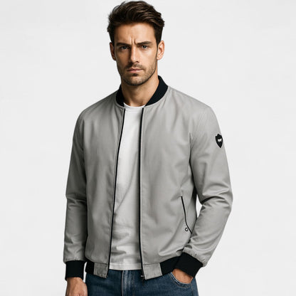 Men's Slim Fit Jacket – Stand Collar in a Plain Colour