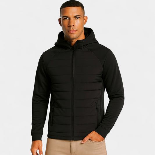 Men's Softshell Hooded Puffer – Slim Cotton Blend Cut