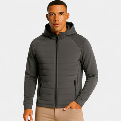 Men's Softshell Hooded Puffer – Slim Cotton Blend Cut
