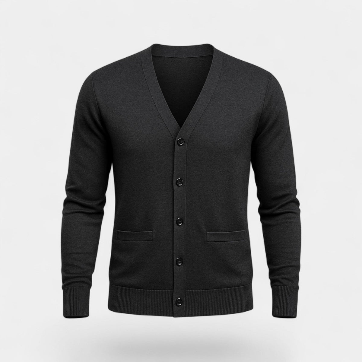 Men's Cotton Cardigan – Slim Fit Button Through V-Neck