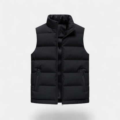 Men's Quilted Body Warmer – Slim Fit Stand Collar