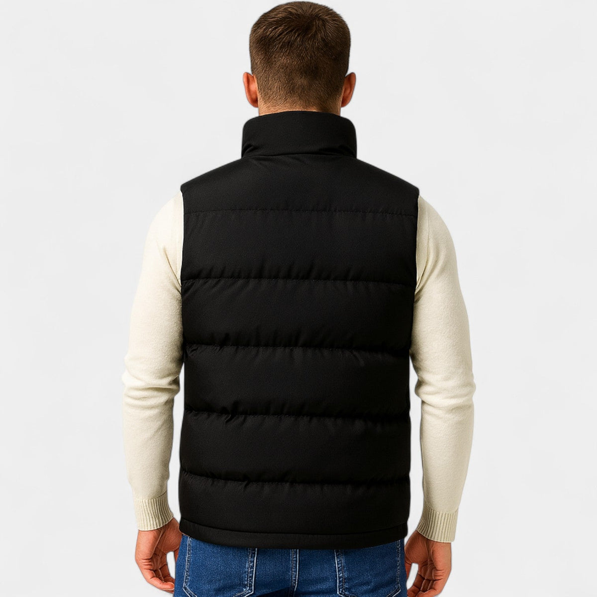 Men's Quilted Body Warmer – Slim Fit Stand Collar