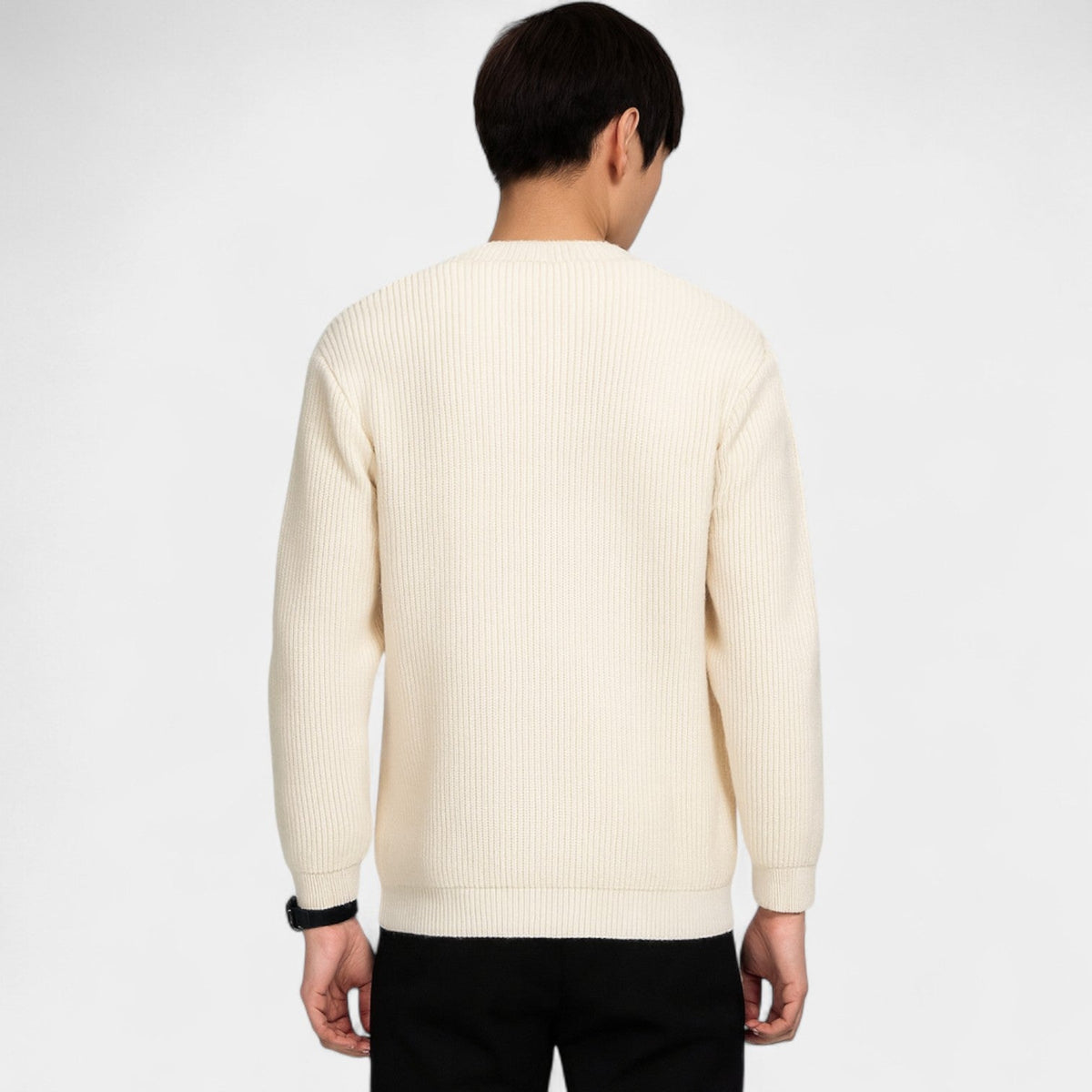 Men's Slim Fit Knit Cardigan – Low V Neck Opening