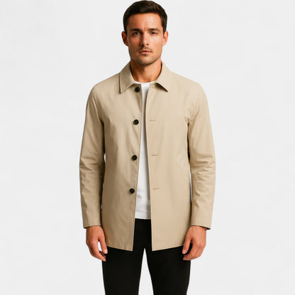 Men's Trench Coat – Lightweight Mid Length Unlined