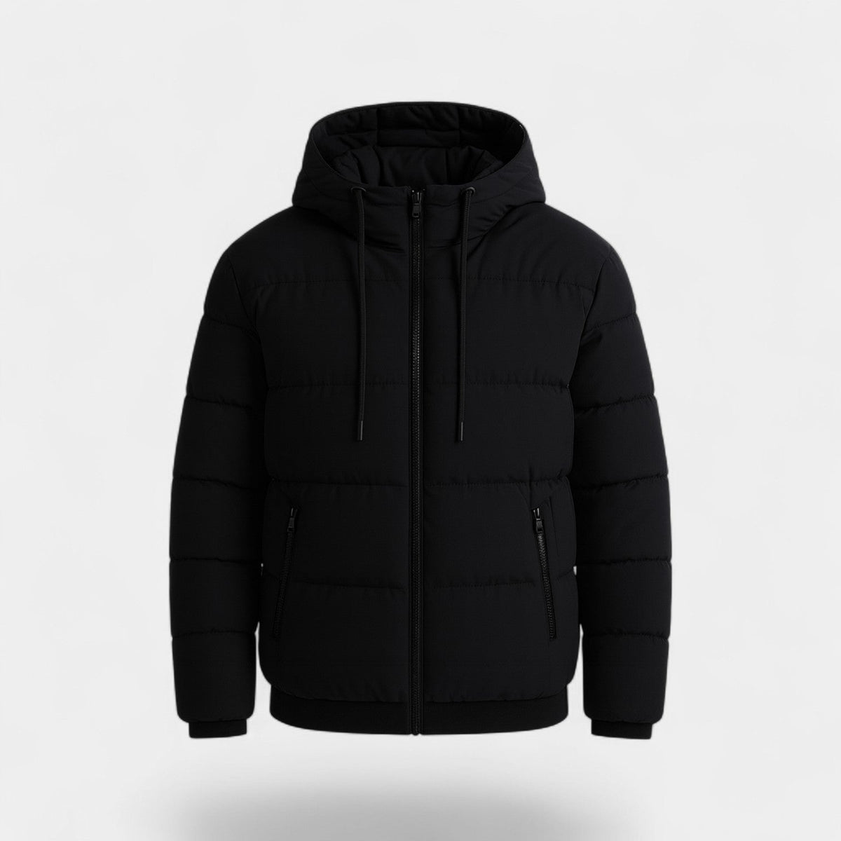 Men's Feather Filled Puffer – Hooded Stand Collar