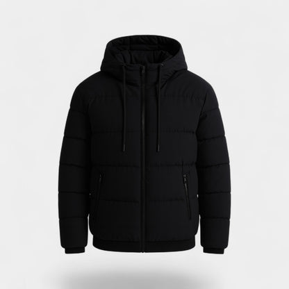 Men's Feather Filled Puffer – Hooded Stand Collar