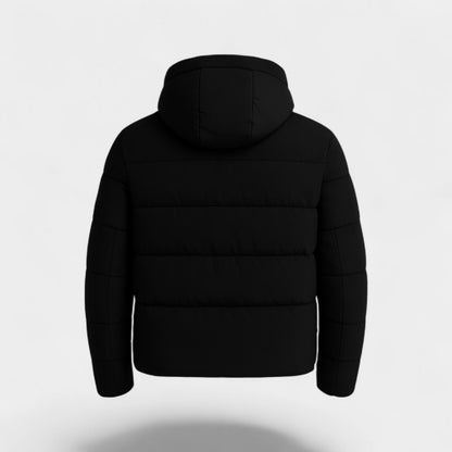Men's Feather Filled Puffer – Hooded Stand Collar