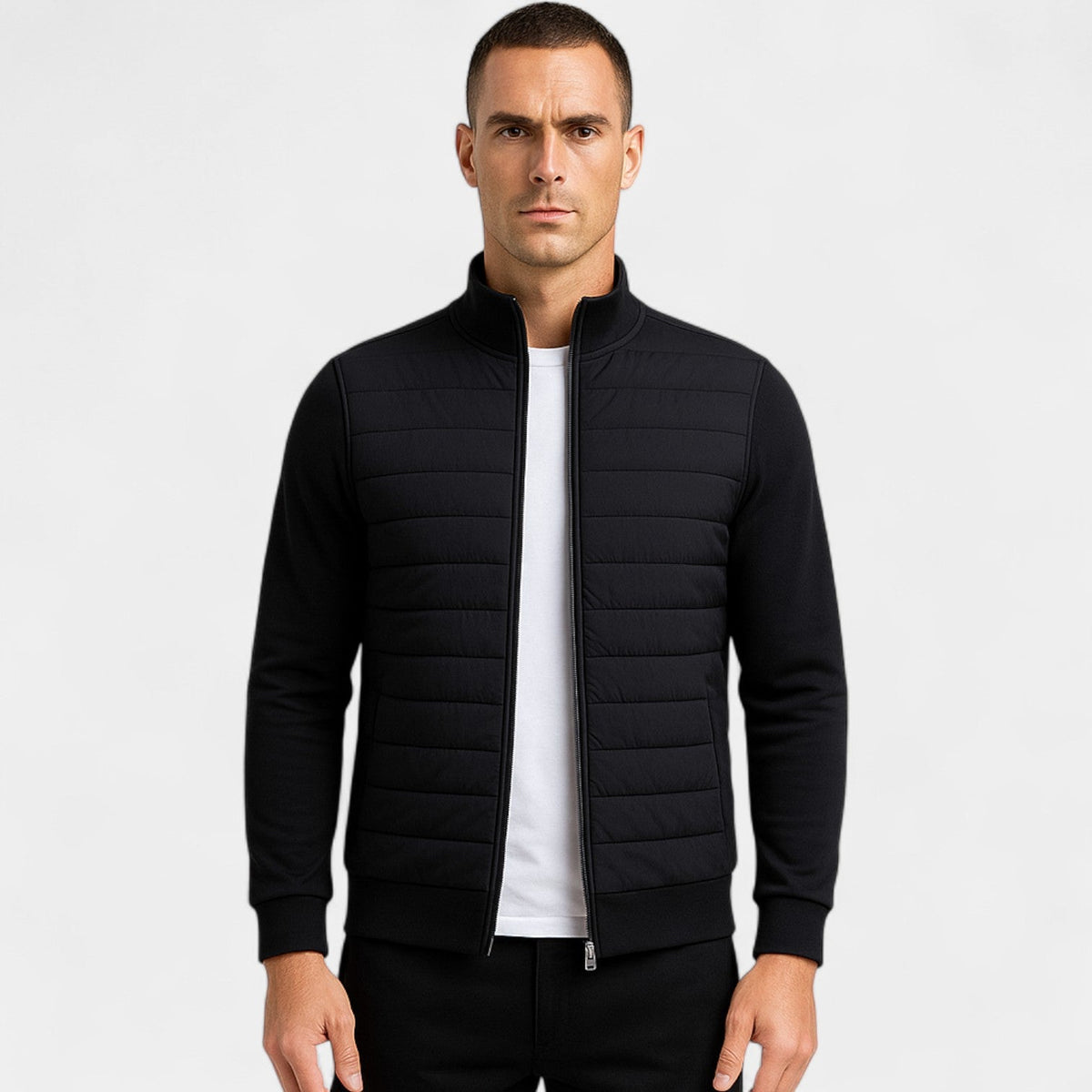 Men's Knitted Jacket – Lightweight Stand Collar Cut