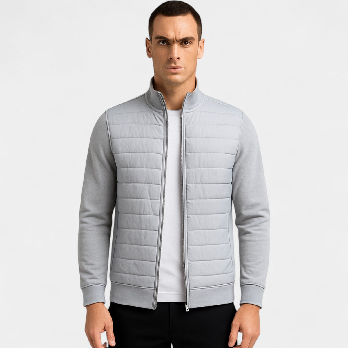 Men's Knitted Jacket – Lightweight Stand Collar Cut