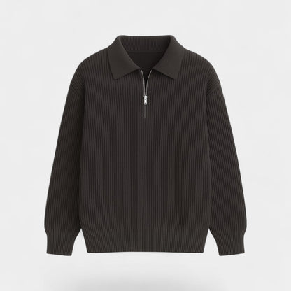 Men's Zip Through Knitted Jumper – Loose Relaxed Fit