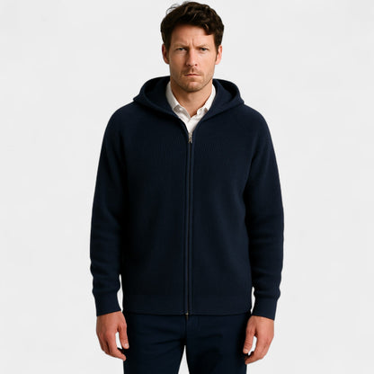 Men's Oversized Wool Knit Cardigan – Open Front Drape