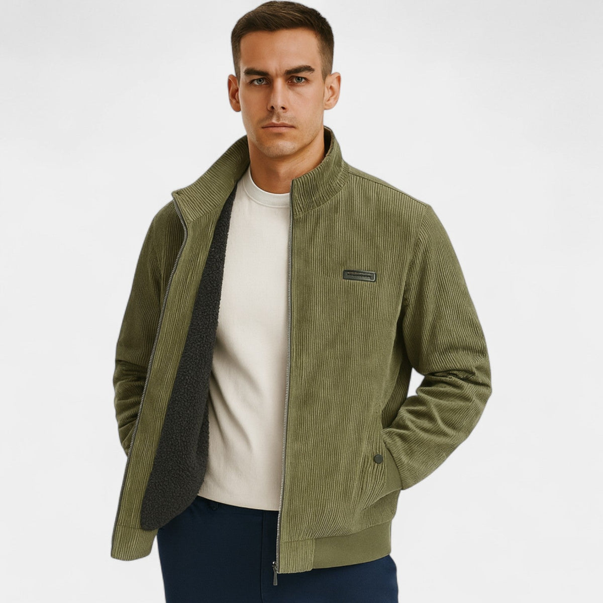 Men's Corduroy Jacket – Relaxed Shirt Collar Cut