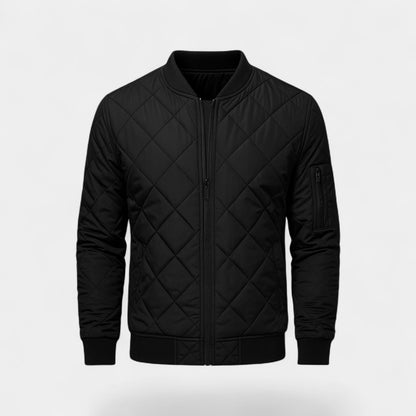 Men's Cotton Bomber Jacket – Lightweight Textured Weave