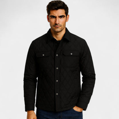 Men's Quilted Cotton Jacket – Tailored Stand Collar