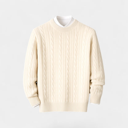Men's Mink Wool Jumper – Crew Neck Winter Knit