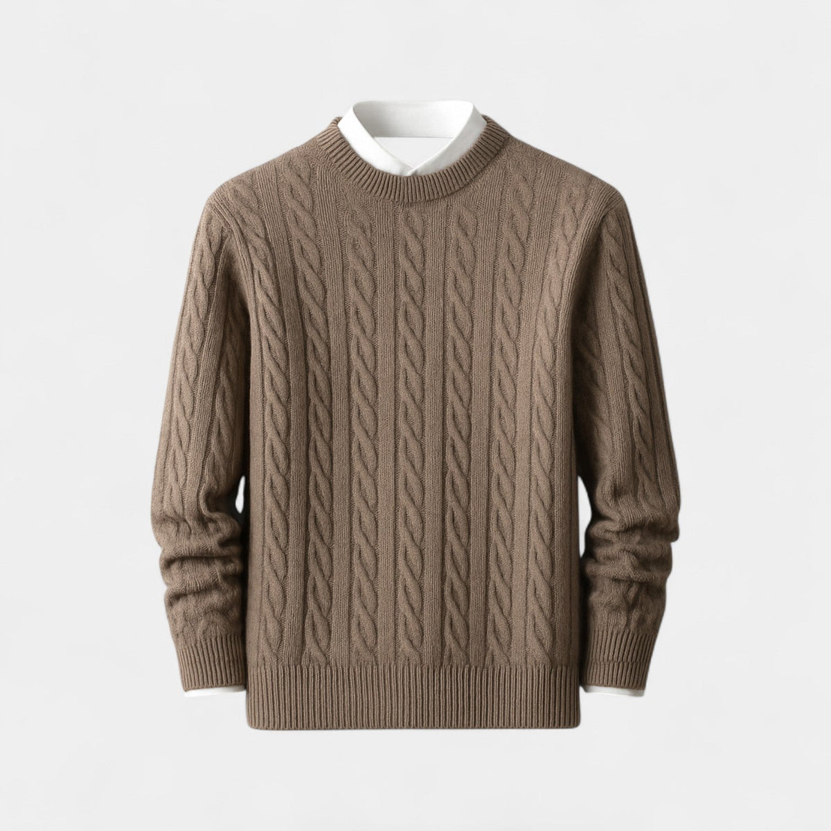Men's Mink Wool Jumper – Crew Neck Winter Knit
