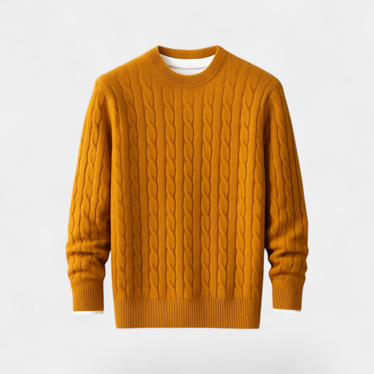 Men's Mink Wool Jumper – Crew Neck Winter Knit