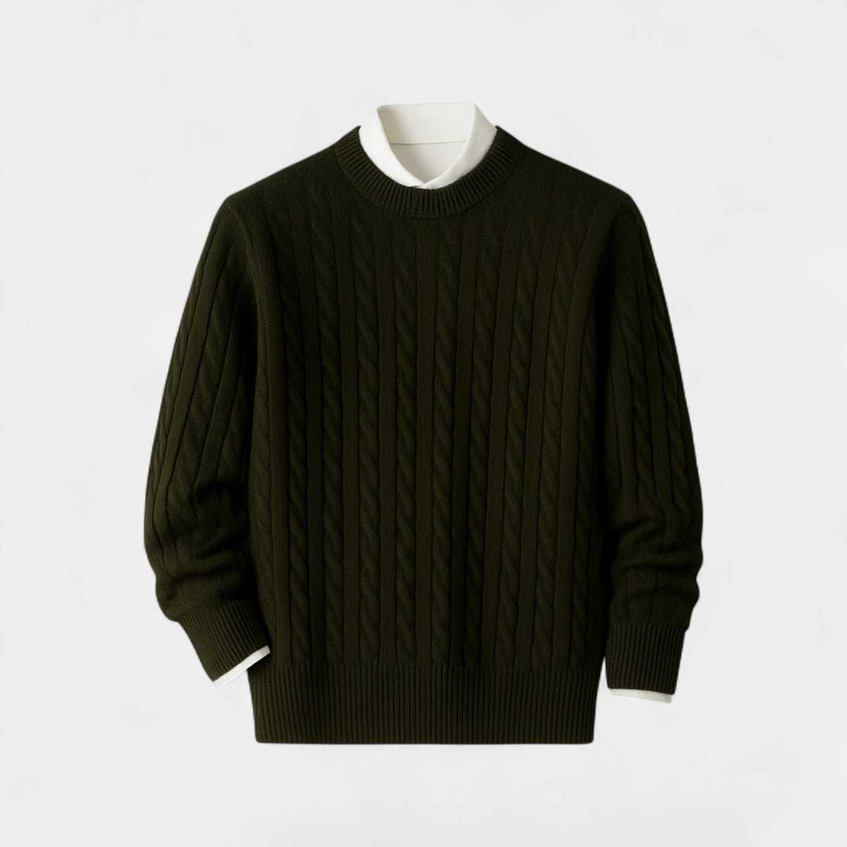 Men's Mink Wool Jumper – Crew Neck Winter Knit