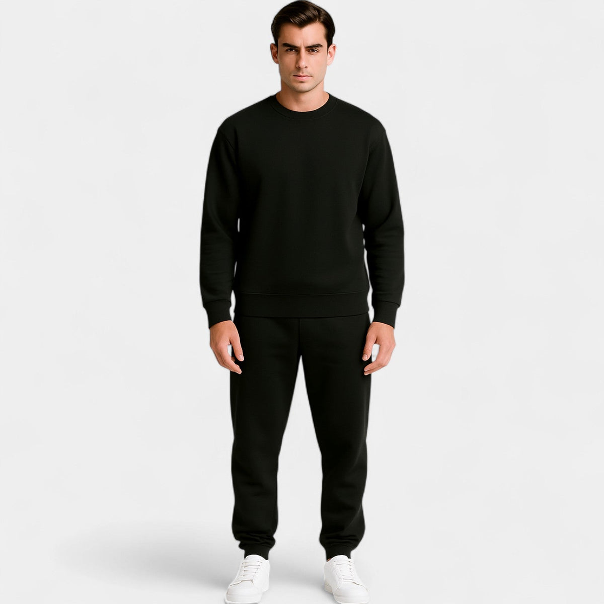 Men's Cotton Tracksuit Set – Minimal Crew Neck Two-Piece