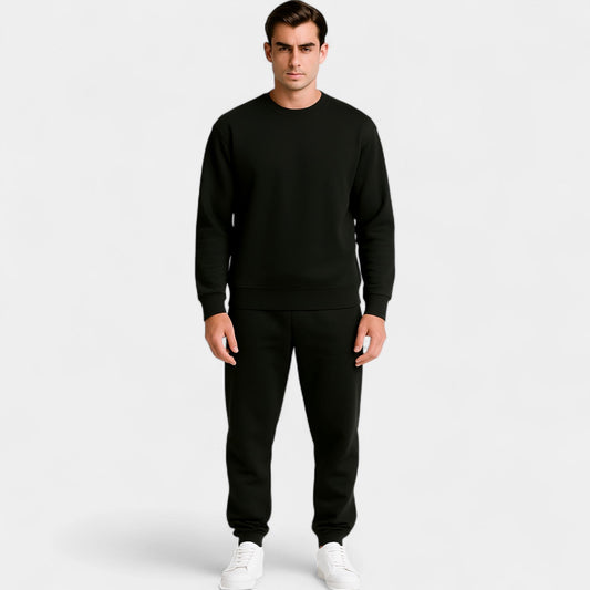 Men's Cotton Tracksuit Set – Minimal Crew Neck Two-Piece