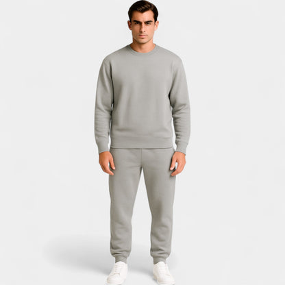 Men's Cotton Tracksuit Set – Minimal Crew Neck Two-Piece