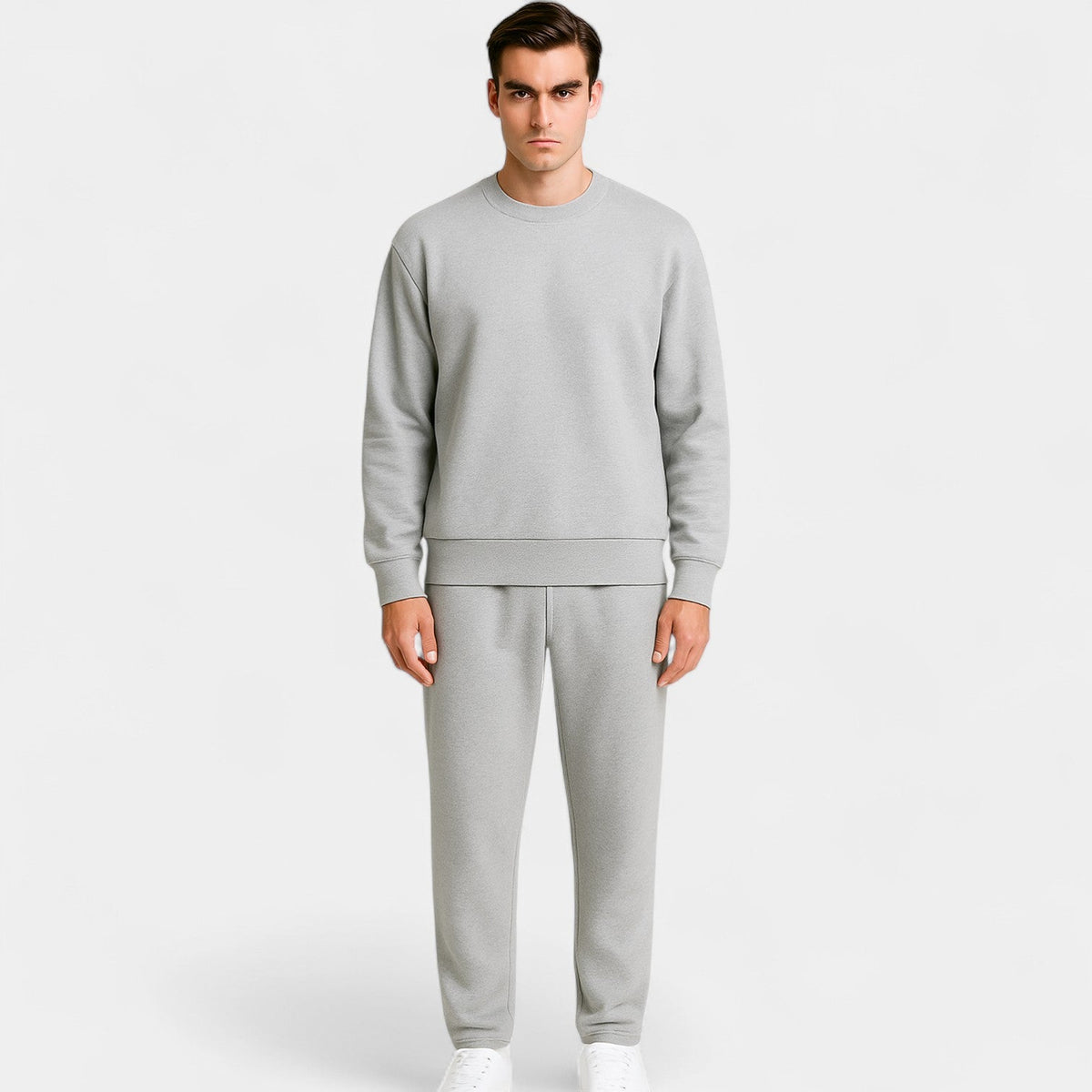 Men's Cotton Tracksuit Set – Minimal Crew Neck Two-Piece