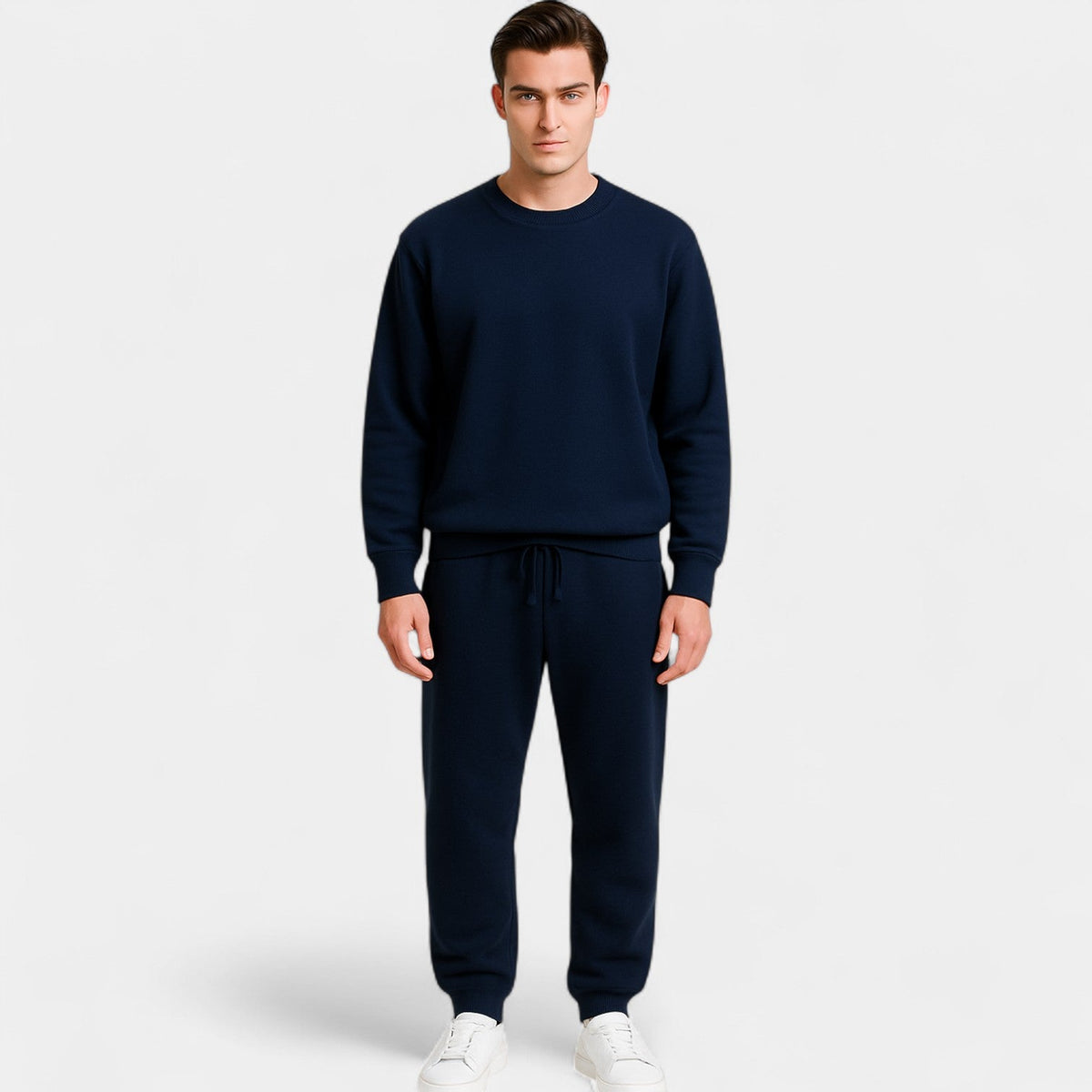 Men's Cotton Tracksuit Set – Minimal Crew Neck Two-Piece