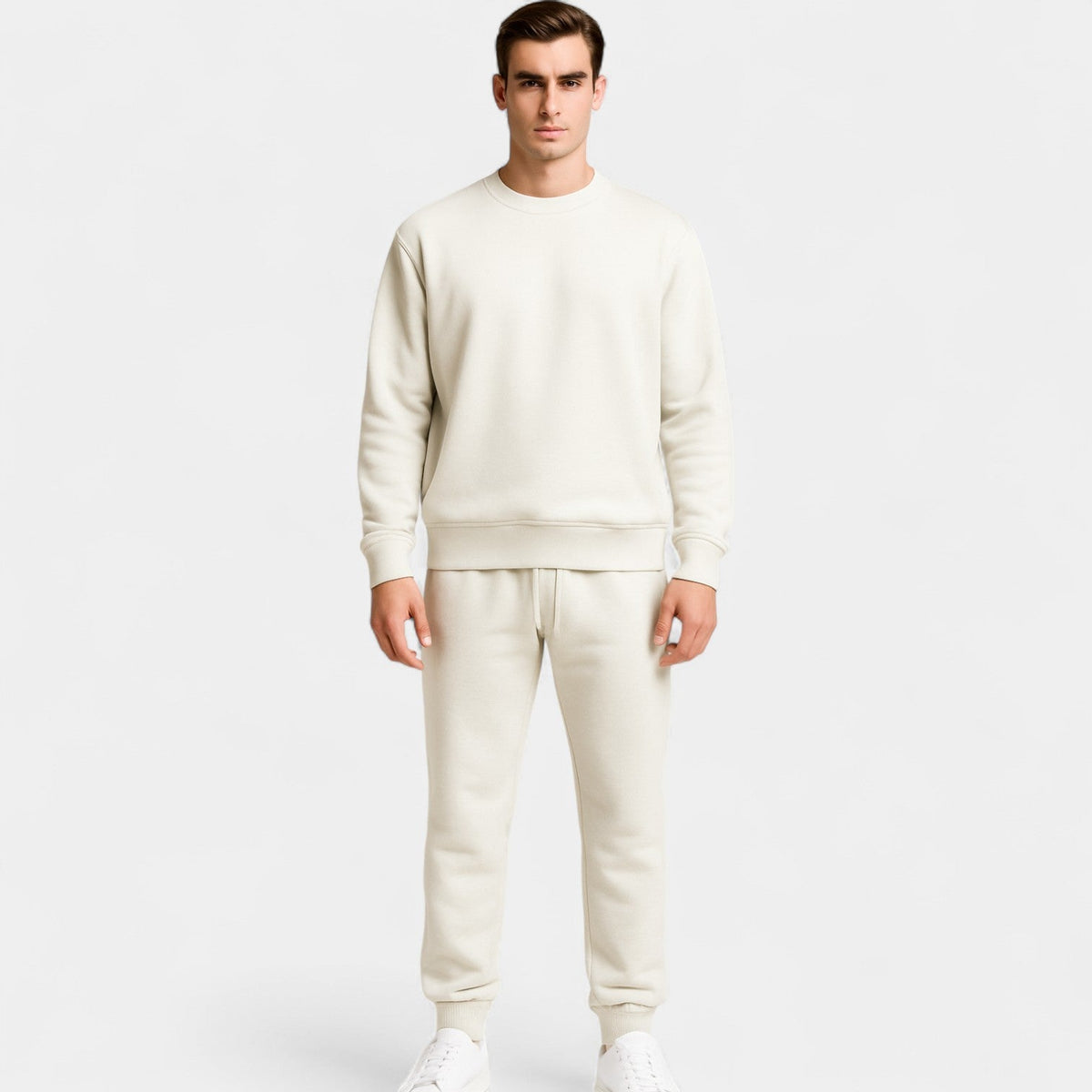Men's Cotton Tracksuit Set – Minimal Crew Neck Two-Piece