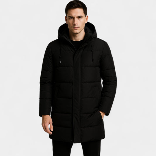 Men's Quilted Cotton Parka – Hooded Winter Jacket