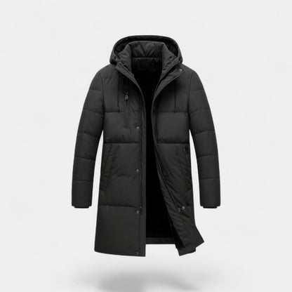 Men's Quilted Cotton Parka – Hooded Winter Jacket