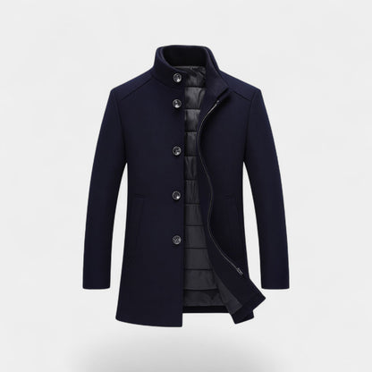 Men's Trench Parka – Stand Collar and Removable Gilet