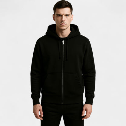 Men's Zip Through Hooded Cardigan – Relaxed Technical Knit