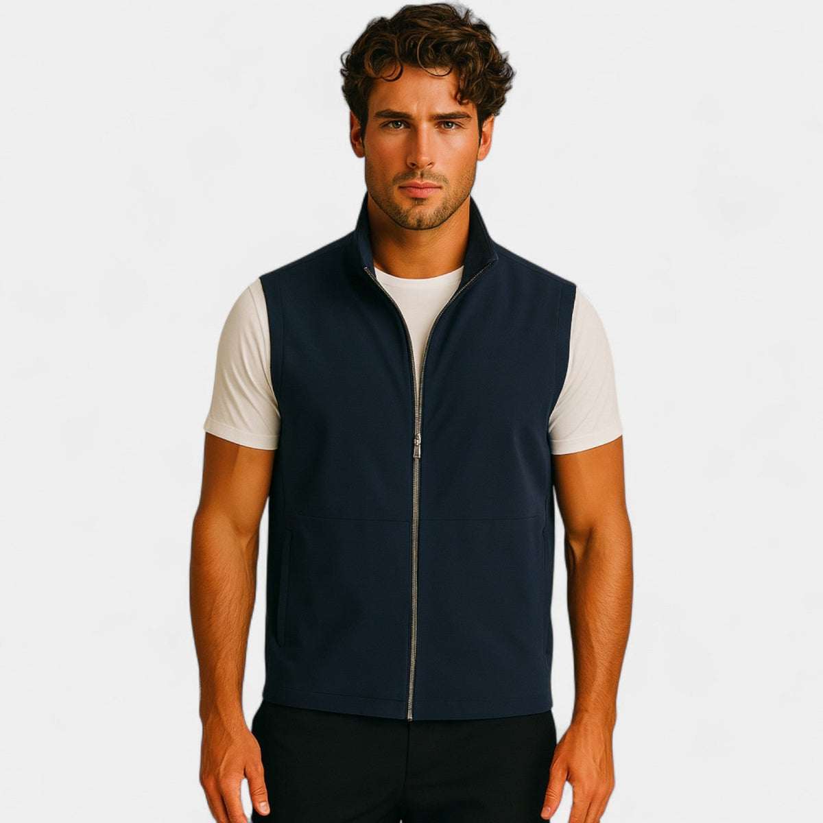 Men's Utility Body Warmer – Structured Stand Collar